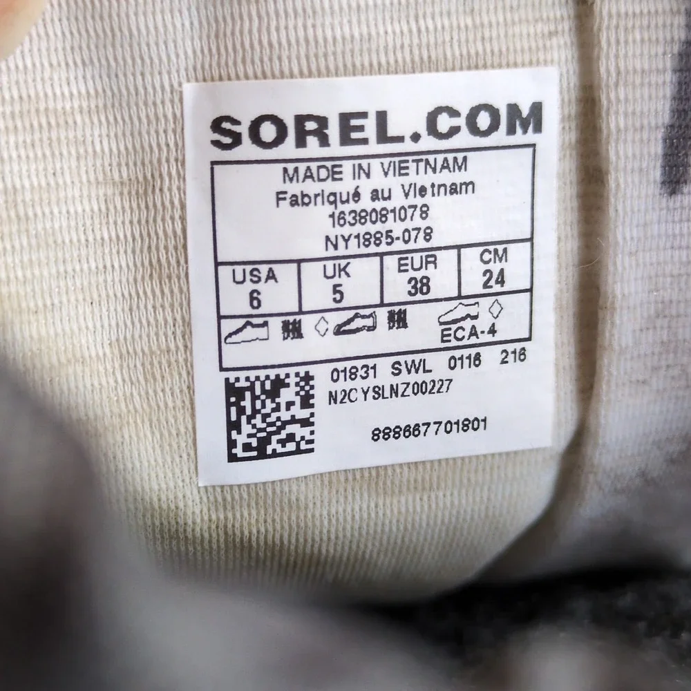 Sorel Boots Womens Gray 6 Insulated Snow Winter Shoe Mid Calf Warm NY1885-078‎